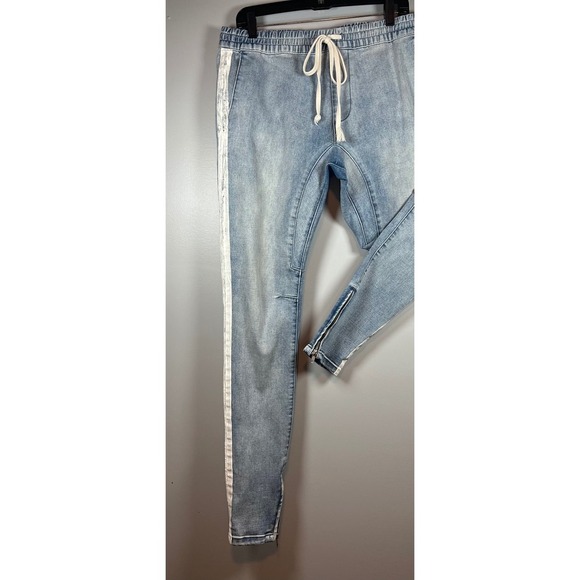 PACSUN Women's Skinny Jeans, Paint Stripes Down the Side, Zipper Bottom, Size M - Picture 5 of 8